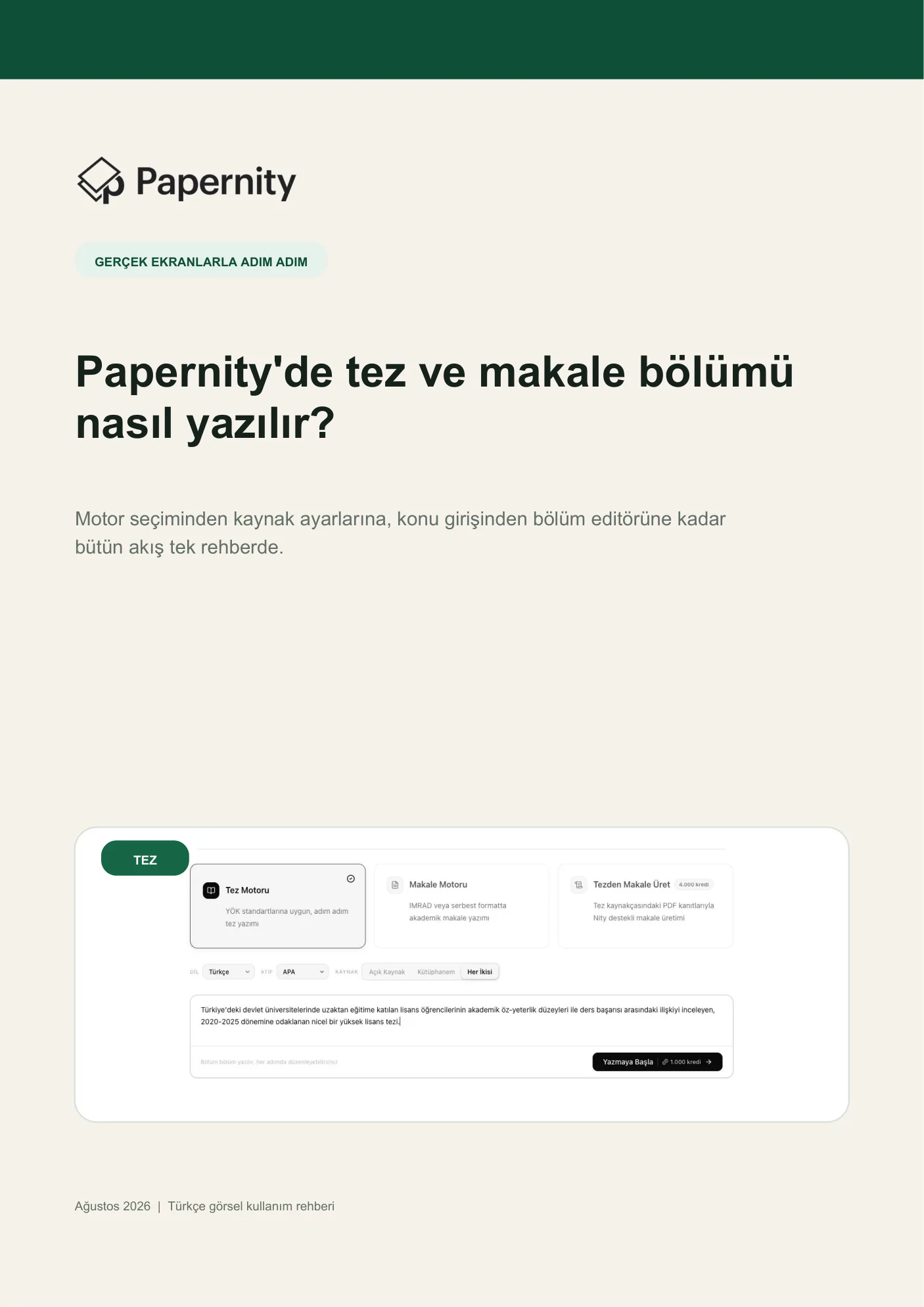 Papernity tez ve makale bölümü yazma rehberi, sayfa 1